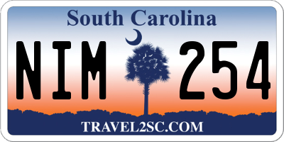 SC license plate NIM254