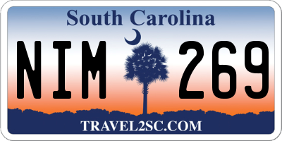 SC license plate NIM269