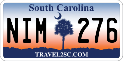 SC license plate NIM276
