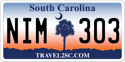 SC license plate NIM303