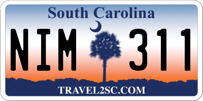 SC license plate NIM311