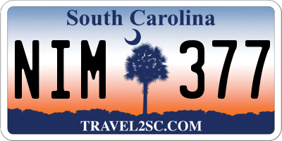 SC license plate NIM377