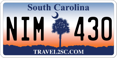 SC license plate NIM430