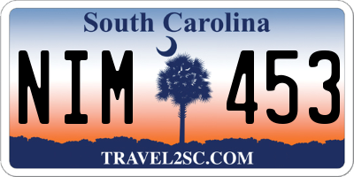 SC license plate NIM453