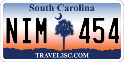 SC license plate NIM454