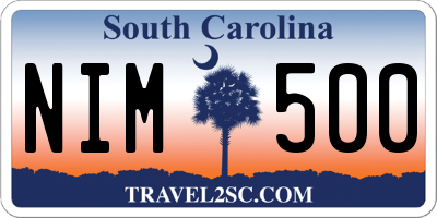 SC license plate NIM500