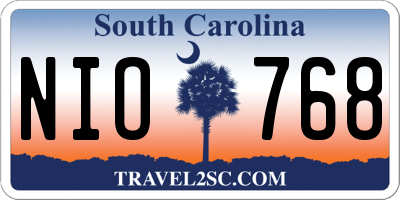 SC license plate NIO768