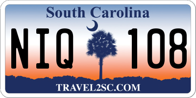 SC license plate NIQ108