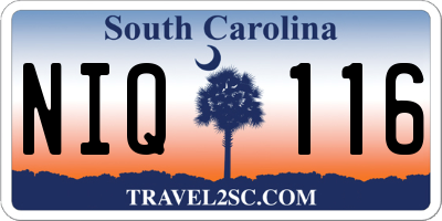 SC license plate NIQ116