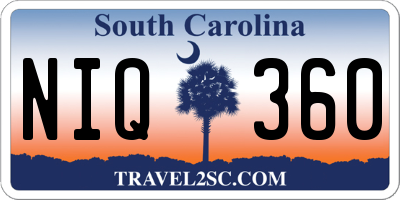 SC license plate NIQ360