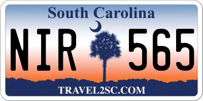 SC license plate NIR565