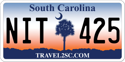 SC license plate NIT425