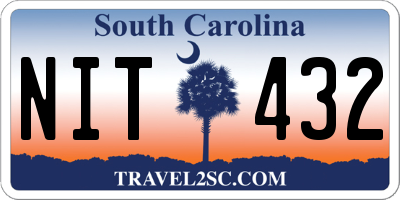 SC license plate NIT432