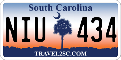 SC license plate NIU434