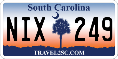 SC license plate NIX249