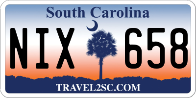 SC license plate NIX658