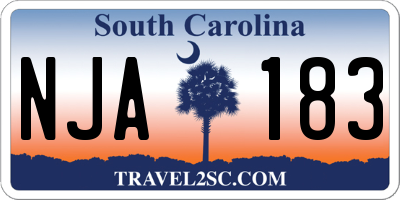 SC license plate NJA183