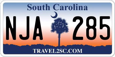 SC license plate NJA285