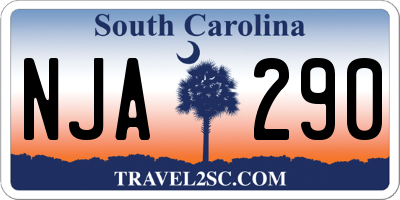 SC license plate NJA290