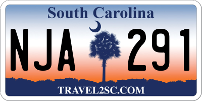 SC license plate NJA291