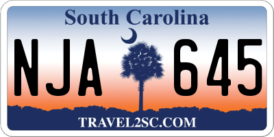 SC license plate NJA645