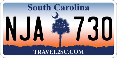 SC license plate NJA730