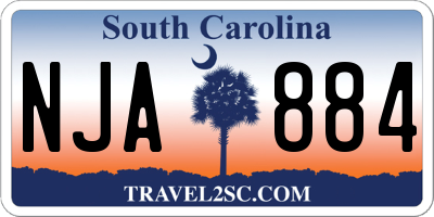SC license plate NJA884