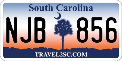 SC license plate NJB856