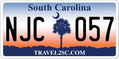 SC license plate NJC057