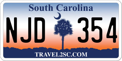 SC license plate NJD354