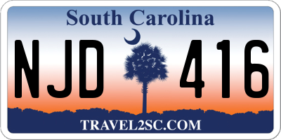 SC license plate NJD416