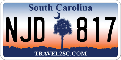 SC license plate NJD817