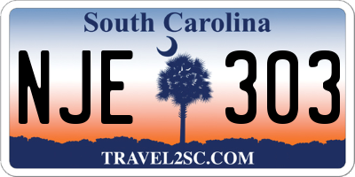 SC license plate NJE303