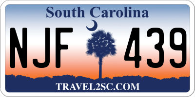 SC license plate NJF439