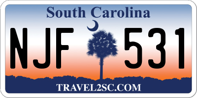 SC license plate NJF531