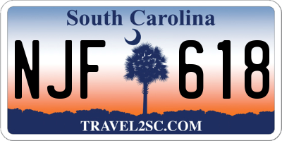 SC license plate NJF618
