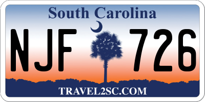SC license plate NJF726