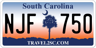 SC license plate NJF750