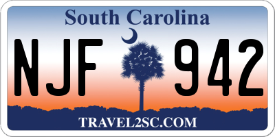 SC license plate NJF942