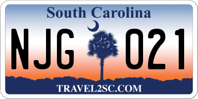 SC license plate NJG021