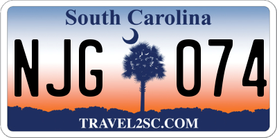 SC license plate NJG074