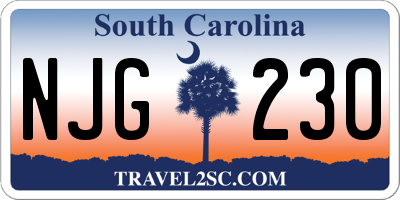 SC license plate NJG230