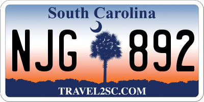 SC license plate NJG892