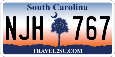 SC license plate NJH767