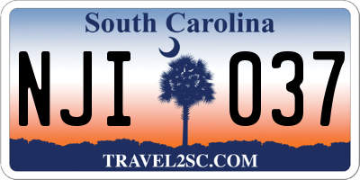 SC license plate NJI037