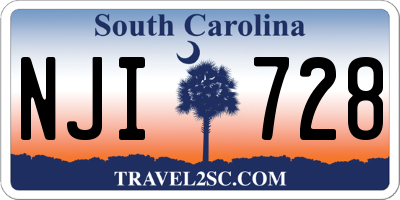 SC license plate NJI728