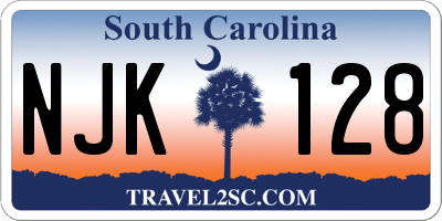SC license plate NJK128