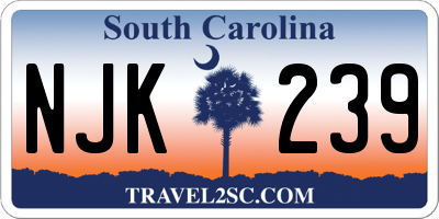 SC license plate NJK239