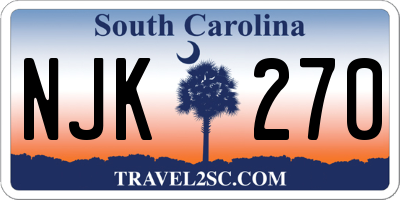 SC license plate NJK270