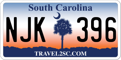 SC license plate NJK396